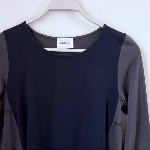 AMMA Long Sleeve Colorblock Tunic Top - Picture 3 of 13